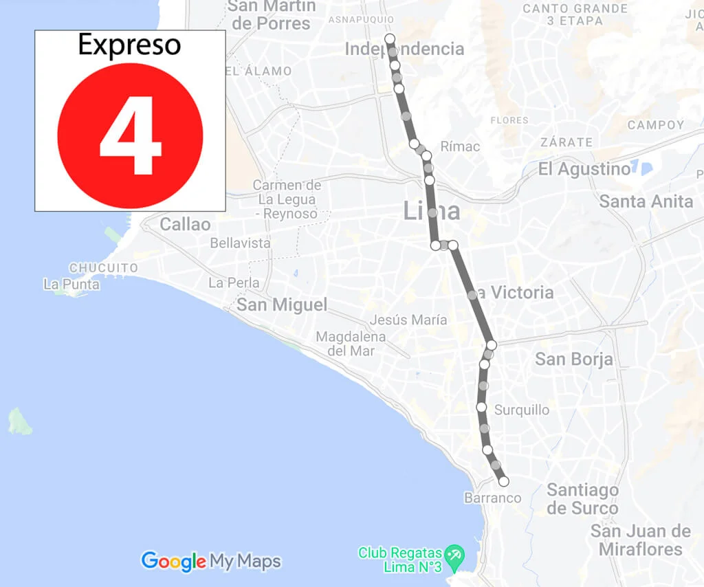 ruta expreso 4 metropolitano